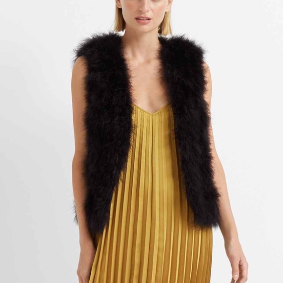 Club Monaco Black Violet Feather Vest, Like New - Picture 5 of 6